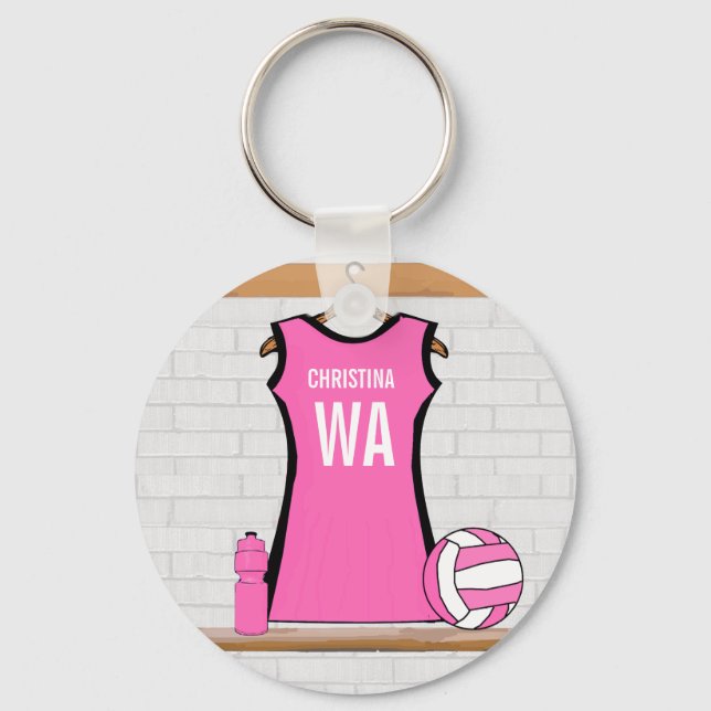 Chaveiro Uniforme de Netball Personalizado (Frente)