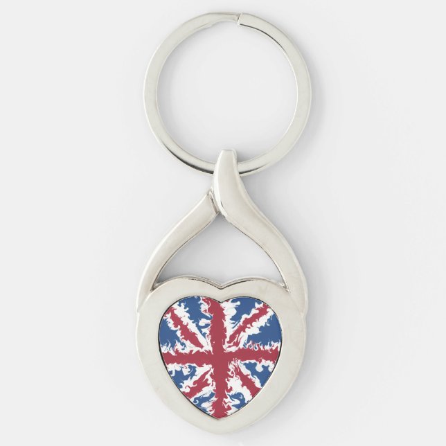 Chaveiro Union Jack Liquid Art (Frente)