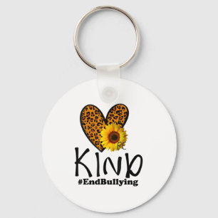 Chaveiro Unity Day Orange Be Kind Leopard Heart Anti Bullyi