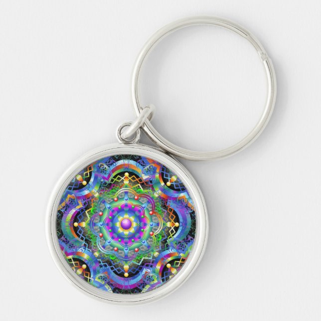Chaveiro Universo Mandala Psicodélico  (Frente)