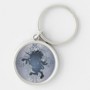 Chaveiro urbano do unicórnio da fantasia de prata