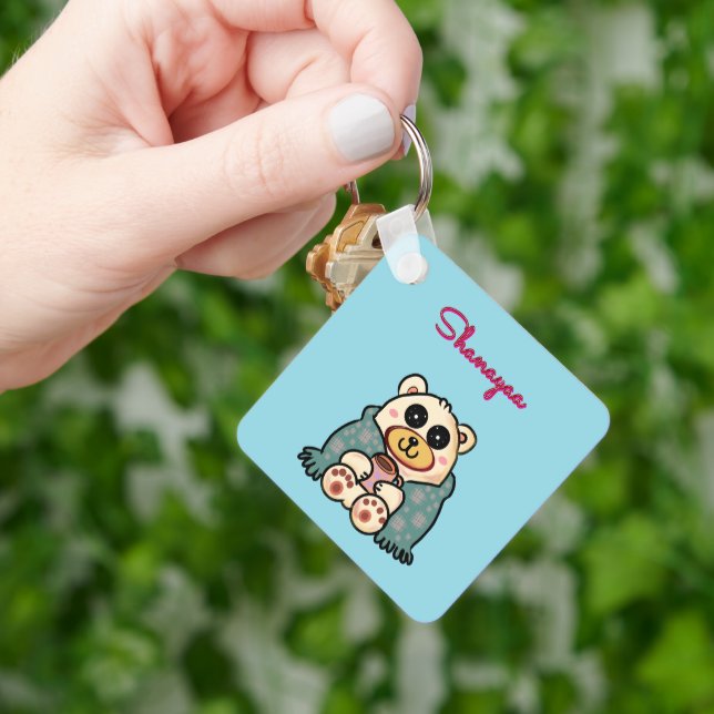 Chaveiro Ursa polar fofa personalizada e customizada  (Mão)