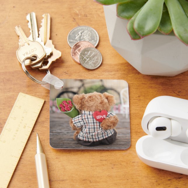 Chaveiro ursinho de pelúcia "Dia dos Namorados" (Mesa)