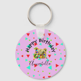 Chaveiro Urso Cinza Rosa