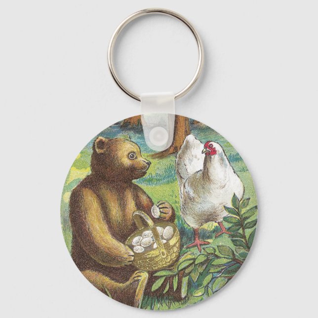 Chaveiro Urso coloca ovos de galinha na Páscoa da safra (Frente)