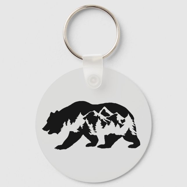 Chaveiro Urso com Montanhas e Árvores (Frente)