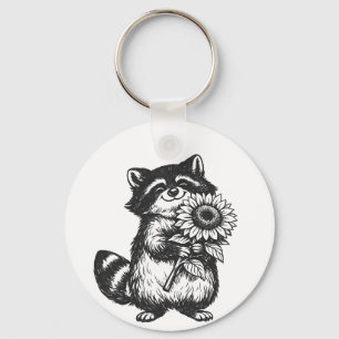 Chaveiro Urso da bênção segurando bolsa tote de girassol