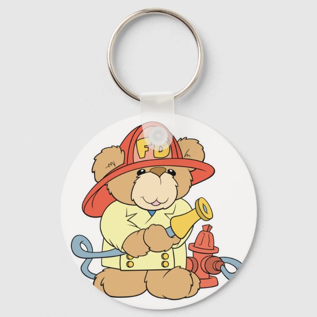 Chaveiro Urso de Bombeiro Bonito (Frente)