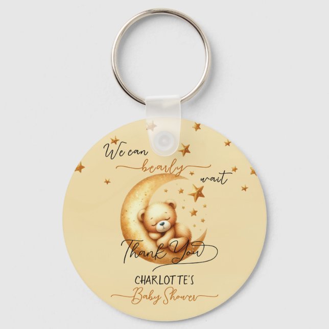 Chaveiro Urso De Dormência De Cana Aquosa No Chá de fraldas (Frente)