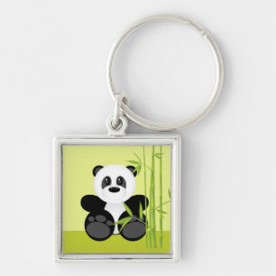 Chaveiro Urso de panda de bambu