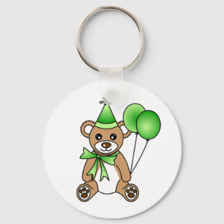 Chaveiro Urso de pelúcia bonito de aniversário - Verde