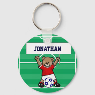 Chaveiro Urso de ursinho bonito personalizado do futebol