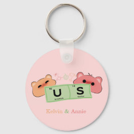 Chaveiro Urso Fofo Apaixonado "Nós" Pingente de Chave Perso