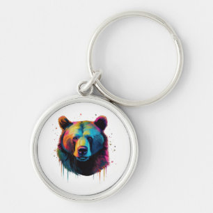 Chaveiro Urso Grizzly Aproxima Urso Cinza Grande Pop