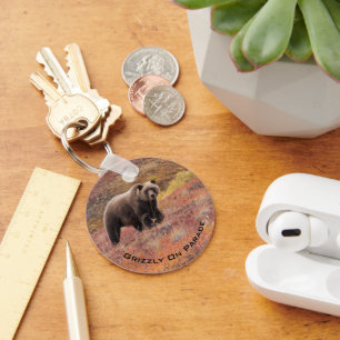 Chaveiro Urso Grizzly nas Cores do Outono: Personalizado no