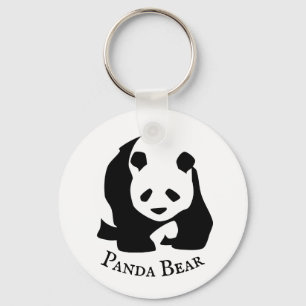 Chaveiro Urso Panda Branco Preto