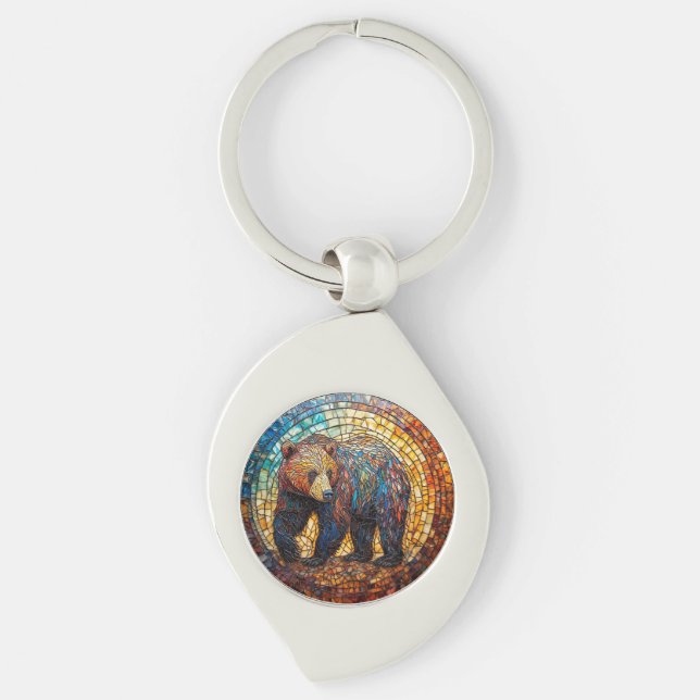 Chaveiro Urso Pardo em Design Artístico (Frente)