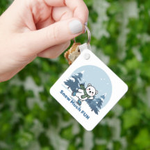 Urso Polar de Patinação no Gelo Fofo Acrílico Muit