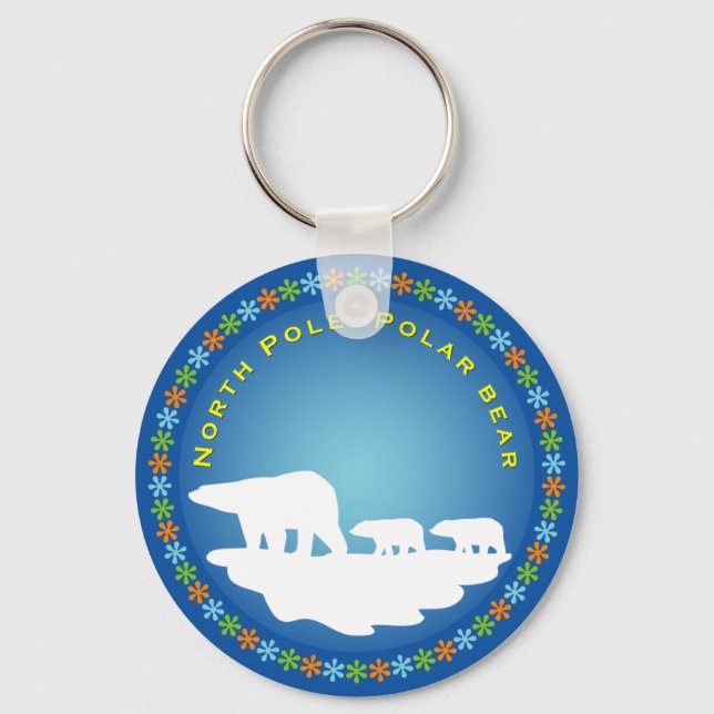 Chaveiro Urso Polar no Gelo (Frente)