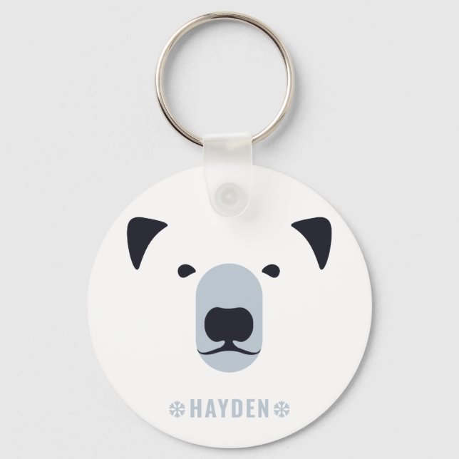 Chaveiro Urso Polar | Nome Personalizado (Frente)