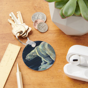 Chaveiro Urso Polar Vintage, Animais Marinhos Árcticos