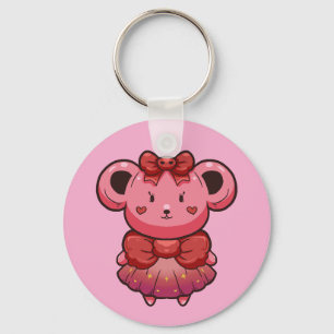 Chaveiro urso rosa fofo