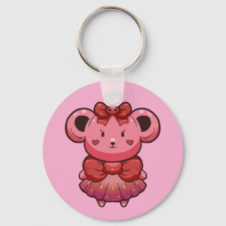 Chaveiro urso rosa fofo