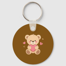Chaveiro Urso Teddy Fofo Segurando Coração – Amor de Dia do