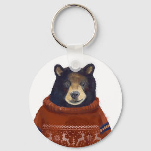Chaveiro Urso vermelho da camisola da rena