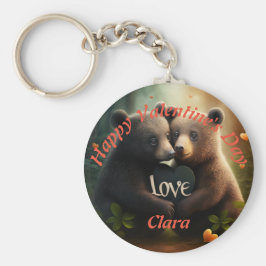 Chaveiro Ursos bonitos apaixonados se abraçando