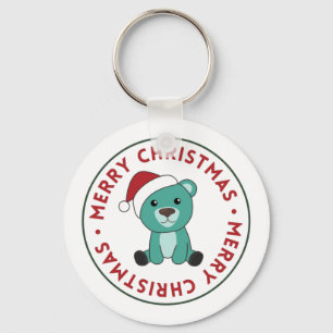 Chaveiro Ursos Coloridos Brancos Felizes De Natal