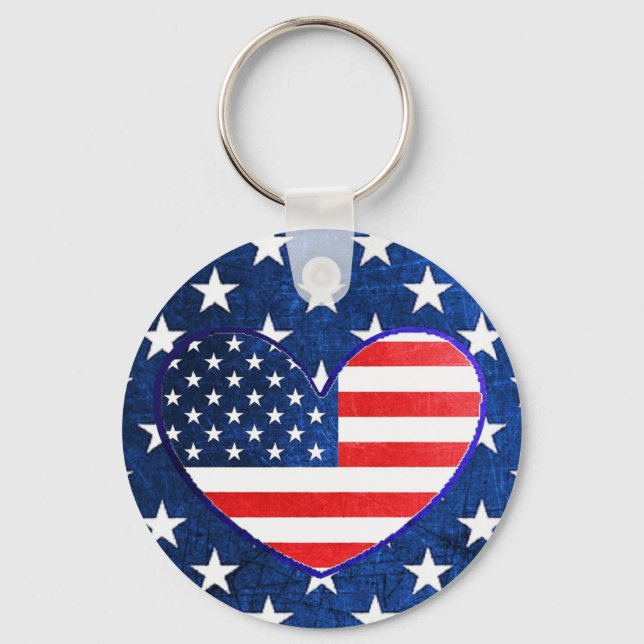 Chaveiro US American Flag Patriotism PoStage Key (Frente)