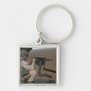 Chaveiro US Marine test disparando uma metralhadora pesada