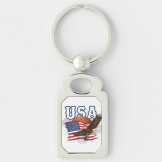 Chaveiro USA Patriotic Eagle with Mars Red Planet Design