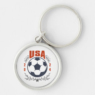 Chaveiro USA Soccer Ball 2024 Stars & Laurel Wreath Vintage