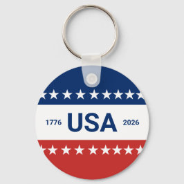 Chaveiro USA's 250th Anniversary 1776 2026 Red White Blue