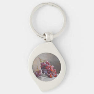 Chaveiro Uvas Vermelhas Natureza Morta - de Pintura a Óleo 