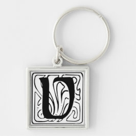 Chaveiro V Monogramm schwarz weiß Schlüsselanhänger