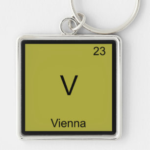 Chaveiro V- Viena Camiseta do Símbolo do Elemento Químico D