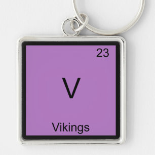 Chaveiro V - Vikings - Símbolo de Química de Elemento Eng