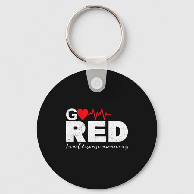 Chaveiro Vá de Vermelho para a Conscientização da Doença Ca (Frente)