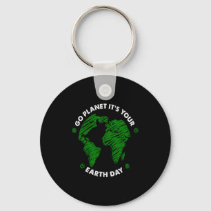 Chaveiro Vá Planeta É Seu Dia da Terra Verde Terra Vintage