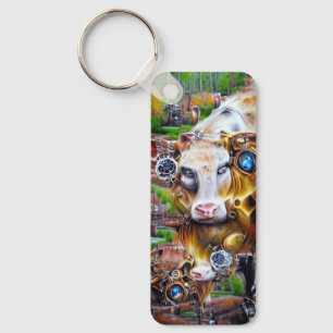 Chaveiro Vaca cibernética Steampunk