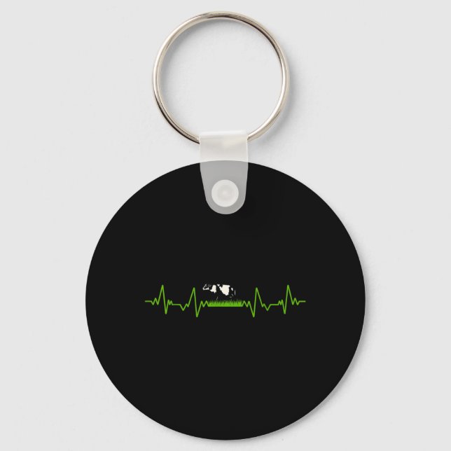 Chaveiro Vaca de Amor Válvula EKG Batimento Cardíaco Pacien (Frente)