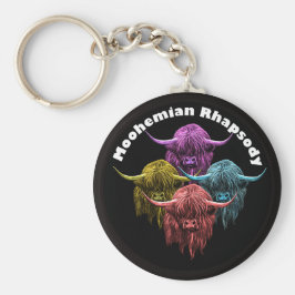 Chaveiro Vaca de Highland escocesa. Moohemian Rhapsody