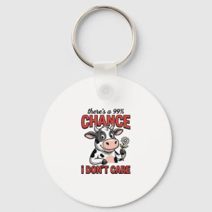 Chaveiro Vaca Engraçada Chance Eu Não Me Importo Vintage