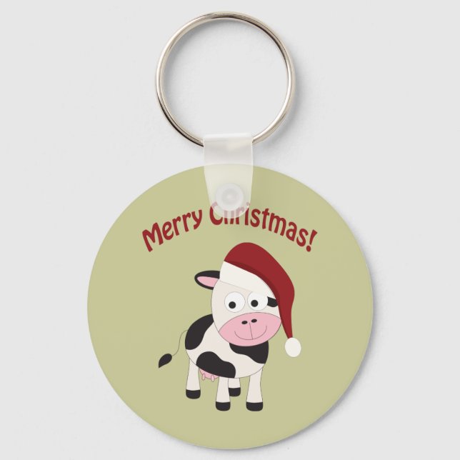 Chaveiro Vaca Feliz de Natal (Frente)