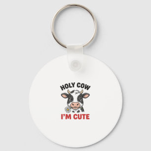 Chaveiro Vaca Sagrada Eu Sou Fofa Vaca Engraçada Desenho Vi