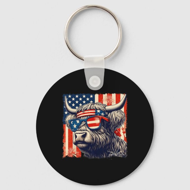 Chaveiro Vaca Sungles American Flag 4 De Julho Farmer (Frente)