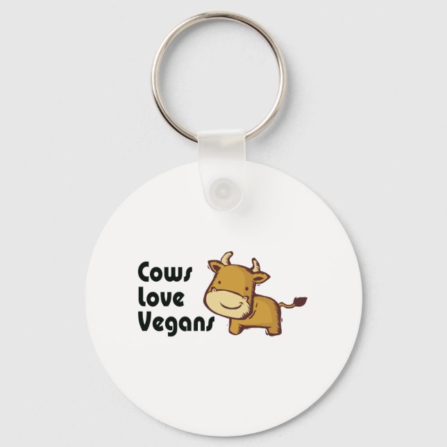 Chaveiro vacas adoram veganos (Frente)